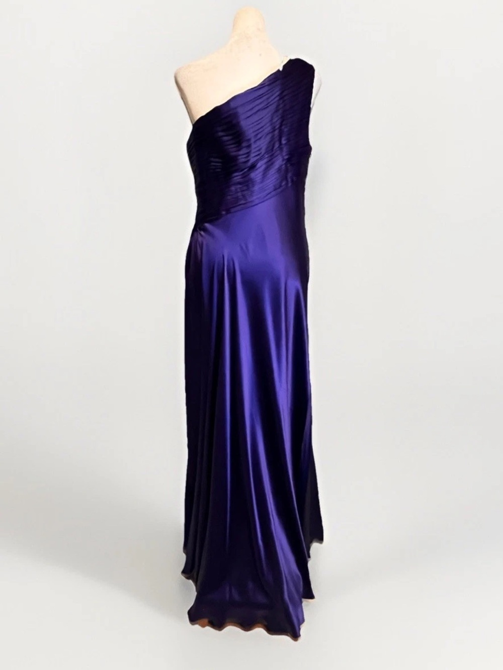 Laundry By Shelli Segal Silk One-Shoulder Maxi Evening Dress - Picture 4 of 9